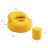 SoBuy | Fotel wypoczynkowy z podnóżkiem | Sztruksowy fotel do salonu | Żółty fotel worek z oparciem | 110×125×65 cm | Nośność 113 kg | FST100-Y