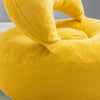 SoBuy | Fotel wypoczynkowy z podnóżkiem | Sztruksowy fotel do salonu | Żółty fotel worek z oparciem | 110×125×65 cm | Nośność 113 kg | FST100-Y