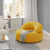 SoBuy | Fotel wypoczynkowy z podnóżkiem | Sztruksowy fotel do salonu | Żółty fotel worek z oparciem | 110×125×65 cm | Nośność 113 kg | FST100-Y