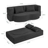SoBuy FST101-SCH Sofa Łóżko 2 w 1 ze Sztruksu z 2 Poduszkami, Czarny, 177×107×32 cm