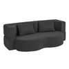 SoBuy FST101-SCH Sofa Łóżko 2 w 1 ze Sztruksu z 2 Poduszkami, Czarny, 177×107×32 cm