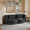 SoBuy FST101-SCH Sofa Łóżko 2 w 1 ze Sztruksu z 2 Poduszkami, Czarny, 177×107×32 cm