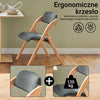 Pre-sale SoBuy FST92-SGx2 Zestaw 2 składanych krzeseł do jadalni, drewniane, tapicerowane, do kuchni i biura, z ergonomicznym oparciem, kompaktowe i oszczędzające miejsce krzesło kuchenne, kolor ciemnoszary, 47,5 x 59 x 77 cm