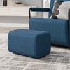 SoBuy | Fotel Wypoczynkowy Granatowy z Podnóżkiem | Tapicerowany Welur | Styl Industrialny | 59.5×67×78 cm | Nośność 143 kg | FST99-B