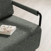 SoBuy | Fotel wypoczynkowy szary z podnóżkiem | Nowoczesny fotel tapicerowany do salonu | 74×67×78 cm | Nośność 143 kg | FST99-DG