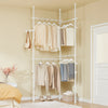SoBuy KLS03-II-W Rozsuwany Wieszak na Ubrania, Solidny Drążek do Ubrań, Regulowana Otwarta Szafa na Ubrania do Sypialni, Stojak na Ubrania, Biały