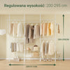 SoBuy KLS04-II-W, Teleskopowy drążek na ubrania, wytrzymały wieszak na ubrania, regulowana otwarta szafa z drążkami na wieszaki i półkami do sypialni, garderoba typu walk-in, biała