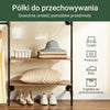 SoBuy KLS19-SCH, ścienny wieszak na ubrania z 4 drążkami + 4 półki MDF, otwarta szafa, nośność 120 kg do sypialni, 265x48x220 cm, industrialny czarny