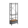 SoBuy | Wieszak na ubrania stojący szafa garderoba na kółkach loft | Stojak na odzież z półkami i haczykami | Mobilna garderoba do przedpokoju sypialni | 60×32×175 cm | Nośność 45 kg | KLS23-SCH