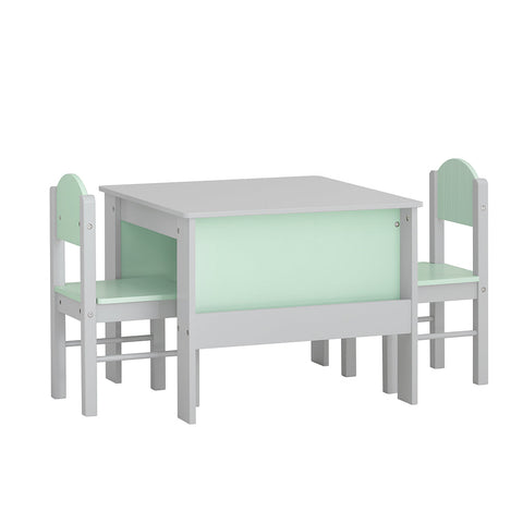 Zestaw stolik i 2 krzesła szary do Rysowania pokój dzieci KMB88-HG