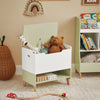 Sobuy Pudełko na zabawki dla dzieci z pokrywą i półką KMB91-GR