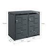 SoBuy | Zabudowa koszy na śmieci 2x240L antracyt | Obudowa śmietnika z siłownikami gazowymi 120N | Metalowa wiata ogrodowa na podjazd | 134×80×116 cm | OGS64-DG