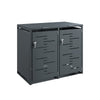 SoBuy | Zabudowa koszy na śmieci 2x240L antracyt | Obudowa śmietnika z siłownikami gazowymi 120N | Metalowa wiata ogrodowa na podjazd | 134×80×116 cm | OGS64-DG