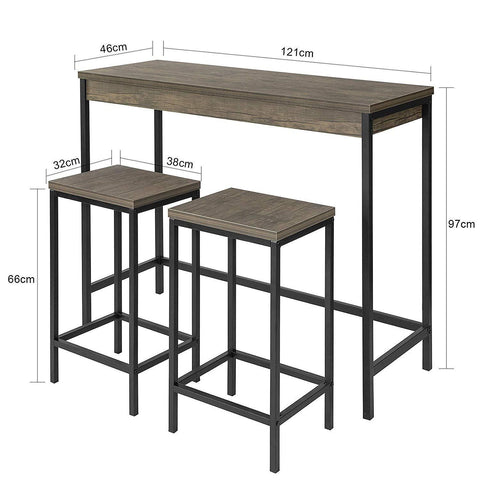 SoBuy Komplet stolik i dwa krzesła barowy zestaw 3-cz. OGT30-N
