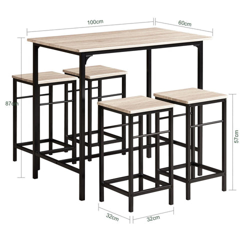 SoBuy OGT11-N Komplet stolik barowy zestaw 5-częściowy