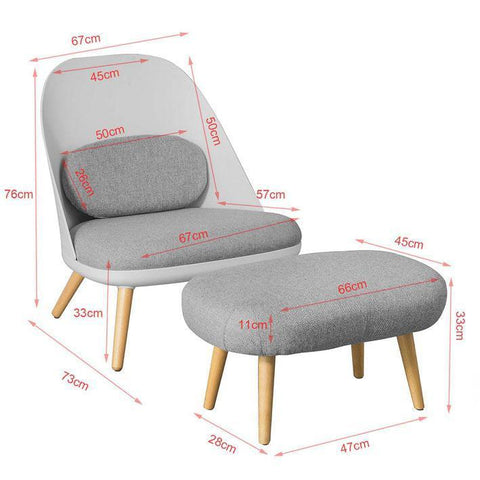 SoBuy Relaksacyjny fotel z podnóżkiem FST63-HG