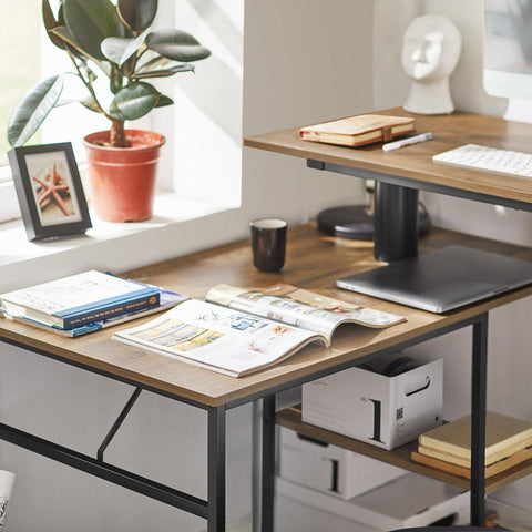 SoBuy Metal Stojący biurko narożny stół barowy rotacja FWT93-F
