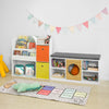 SoBuy KMB37-W Regal zabawki Półka na książki dla dzieci Organizator Zabawek Kształt Domu